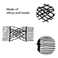 Miniatyrbillede 3 af 3: 3 stk. Elegante Dobbelte Clips Hårkam Krystalperler Hårkamme DIY Strækbare Hårtilbehør Kamme til Kvinder og Piger