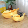 Pikkukuva 2 / 5: Banaanin muotoinen kissanpetitalo, hauska, söpö, kodikas, lemmikkieläimen kissanpesä, lämmin, mukava, pehmeä, pestävä, keltainen Yellow M