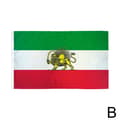 Iran Løveflagg 3x5 fot, Polyester Løve- og Solflagg med Messingmaljer for Innendørs og Utendørs Visning B