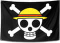 Anime romdekorasjon stor størrelse One Piece-flagg, piratlegionflagg (f2)