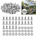 Miniatyrbild 1 av 5: 50st Aluminiummuttrar Set Växthus Rostfria Muttrar för Uteplats Växthustillbehör{F2}