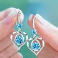Miniatyrbillede 3 af 5: Moderigtige dame rustfrit stål hjerte kærlighed kors lang krystal diamant{f2}