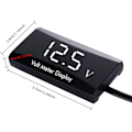 Miniatyrbilde 3 av 5: Digital Voltmeter for Bil, Vanntett DC 12V LED Voltmeter, ZQKLA