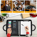 Miniatyrbillede 4 af 5: A4 Skrivemappe, Konferencemappe i Læder, Dokumentmappe med Lynlås, Vandtæt Portfolio med Ringbind, Clipboard, Notesblok, Portfolio{F2}