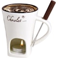 Miniatyrbilde 1 av 8: Tealight Fondue Sett, Keramisk Smeltegryte for Sjokolade og Dessert Beige