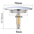 Miniatyrbillede 3 af 5: Badekarsprop, 70 mm, med dobbelt forsegling, højdejusterbar, universal badekarsprop, vaskarmatur, hærdet messing med kromfinish{F2}