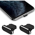 Miniatyrbilde 1 av 5: Støvhette for iPhone 14/14 Plus/14 Pro Max/13/12 Pro/12/12mini/11/11Pro/SE/X/XR/XS, 2-pakks bærbar støvhette med etui og anti-tapt klipsbeskyttelse