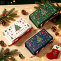Miniatyrbild 2 av 6: 10 st julklappsförpackningar med band, julgranssnöflinge presentförpackning, förpackningslåda, för små presenter till högtider och bröllop 10pcs White Reference size chart