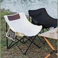 Miniatyrbillede 4 af 6: Månestol udendørs klapstol rejsestol picnic campingudstyr let at opbevare og transportere{f699}