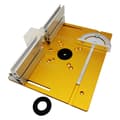 Routerbordssæt i aluminiumslegering med 3 indsatsplader til routerbord, guld