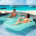 Miniatyrbild 6 av 10: YATOUT Joy gigantisk uppblåsbar flytande solstol för pool, solbädd, uppblåsbar solmadrass, kan användas utomhus, i trädgården, på bakgården{f232}
