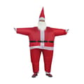 Uppblåsbar juldräkt tomte scen rolig röd Red 150-190CM