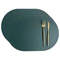 4-pack bordstabletter i konstläder oval grön 43x30cm grön (F2) green