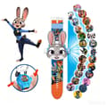 Zootopia Børns Digitale Projektionsur, 24 Tegneseriefigurer, Sjovt Legetøjsarmbåndsur Judy Rabbit
