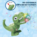 Miniatyrbillede 5 af 7: 9-hullers automatisk dinosaur boblemaskine legetøj udendørs musik lys bobleblæser legetøj