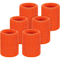 Miniatyrbilde 1 av 5: 6-pakning Svettebånd for håndleddet, Tennisarmbånd, Absorberende svettebånd for sport, Oransje [db]