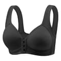 Sömlös BH med knäppning fram för kvinnor Black 2XL