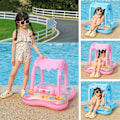 Miniatyrbild 2 av 5: Baby Badring Uppblåsbar Pool Badring Med UPF 50+ Solskydd För Barn I Åldern 3-36 Månader Kul I Vattnet Rosa{F2} pink with handle