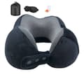 Resekudde för Flygplan, Nackkudde för Resor, Memory Foam, Resa, Ergonomisk, med Öronproppar, Ögonmask, Bärväska