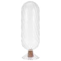 Klar Glas Rund Burk Tändsticksklocka Förvaring Display Förseglande Trä Glas Material 1-pack