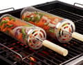 Rullande grillkorg 2-pack, för utomhusgrill, BBQ-grilltillbehör för utomhusgrill
