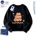 Capybara Sweatshirt, Unisex Løstsiddende Crewneck Pullover, Sød Afslappet Langærmet Top til Børn og Voksne*160 yards*2018 Sort 2018 Black 160 yards