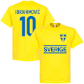 Miniatyrbillede 10 af 10: 2022 Sommer Svensk Landshold Ibrahimovic Mindesudgave Fodboldtrøje Løs Bomulds Fodbold T-Shirt{f784}