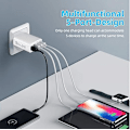 Miniatyrbillede 3 af 7: Multiple Opladere 65W 5 USB Porte C, QC3.0, USB C PD20W Adapter, Multiple Opladere, Hurtigere og Sikrere Opladning. Kompatibel med Alle Mobiltelefoner{F2}