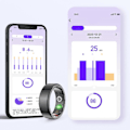 Miniatyrbilde 5 av 5: Smart Ring for Blodtrykk, Helse og Aktivitetsmåling - Blodsukker, Søvn, Hjertefrekvens, 100% Ny gull{F2] gold 9