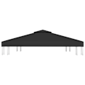 Pikkukuva 3 / 7: vidaXL Paviljongin katto tuuletuksella 310 g/m² 3x3 m musta Black Black