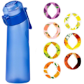 Pikkukuva 1 / 5: Vesipullo tuoksukapseleilla, 650 ml juomapullo 7 hedelmäkapselilla, pillillä (satunnaiset tuoksukapselit{F2} Transparent pink (7 random rings)