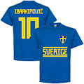 Miniatyrbillede 3 af 10: 2022 Sommer Svensk Landshold Ibrahimovic Mindesudgave Fodboldtrøje Løs Bomulds Fodbold T-Shirt{f784}