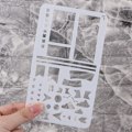 Pikkukuva 5 / 9: Bullet Journal -stencilisarja 20 kpl, DIY-piirustusmalleja käsityöprojekteihin ja koristeluun aloittelijoille, opi piirtämään