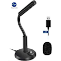 Miniatyrbild 3 av 3: USB datormikrofon, USB datormikrofon med mute-knapp och LED-indikator, Plug & Play, kompatibel med Mac/Windows{F2}