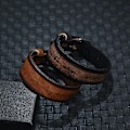 Miniatyrbild 3 av 4: Retro armband i koskinn, enkla läderprydnader för män {F2}