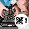 Miniatyrbillede 3 af 3: 2 stk. 12 cm USB Køleventilator Støjsvag Høj Luftstrøm Ventilator Køler til Router Bærbar Harddisk TV Boks (Sort){F2]