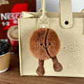 Miniatyrbillede 2 af 6: 5.11in Jellycat Brun Kaffebønne Nøglering Med Fod Blød Vedhæng Ny Kreativ Simuleret Kaffe Mad Plysdukke Nøglering Jellycat Udstoppede Dyr