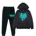 Stranger Things Glow Print Hoodie Set | Tröja & Byxor Outfit*S*Svart 3 Black 3 S