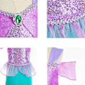 Pikkukuva 5 / 5: Ariel Mekko Cosplay Asut Halloween Merenneito Prinsessa Hame Ariel Prinsessa Mekko Kaulakoru Korvakoru Kruunu Taikasauva Mekko{EE} Dress 120