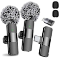 Miniatyrbild 1 av 5: 2024 Professionell Trådlös Lavalier Mikrofon 2-Pack Brusreducerande Kristallklar Inspelning med USB-C för iPhone 15 Pro Max, iPad, Android{f2}
