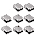 Miniatyrbillede 1 af 4: Glasclips, 8-pak rustfrit stål firkantet clips 6-8 mm glasclips klemmemontering flad bagside