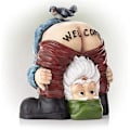 Miniatyrbild 3 av 5: Välkomst Trädgårdstomtar Prydnader - Tomte Staty Trädgårdsdvärg Figur{EE}