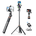 Miniatyrbild 1 av 5: 62\" Telefonstativ, Eucos Selfie Stick Stativ med Fjärrkontroll, Uppgraderat Iphone Stativ & Resestativ, Stabilast Mobiltelefonstativ