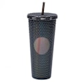 Miniatyrbillede 1 af 5: 710 ml plastik krus med låg og sugerør, genanvendelig iskaffe kop Transparent black