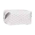 Resenecessär PU Läder Multifunktionell Sminkväska för Hotellbadrum Grå White 25cmx12cmx12cm