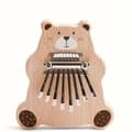 Liten Kalimba i Trä - 8-tangenters Fingerpiano Present Cartoon Bear - Thumb