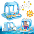 Miniatyrbild 1 av 5: Baby Badring Uppblåsbar Pool Badring Med UPF 50+ Solskydd För Barn I Åldern 3-36 Månader Kul I Vattnet Blå{F2} blue With 3 bells