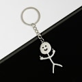 Miniatyrbillede 5 af 6: Sjov Smiley Ansigtsfigur Tegnsprog Nøglering Finger Sti, ZQKLA{f2}
