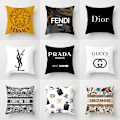 Miniatyrbillede 2 af 10: Logo let luksus stil firkantet mode stue sofa kort plys pudebetræk{f510}