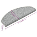 Pikkukuva 7 / 7: vidaXL Porrasmatot 15 kpl vaaleanharmaa 65x24x4 cm Grey gray